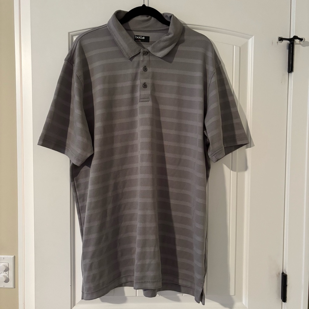 Bolle Men's Polo Shirt in Gray Stripes